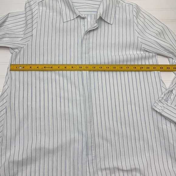 Love and Harmony white and blue striped button front tunic L - Picture 4 of 10